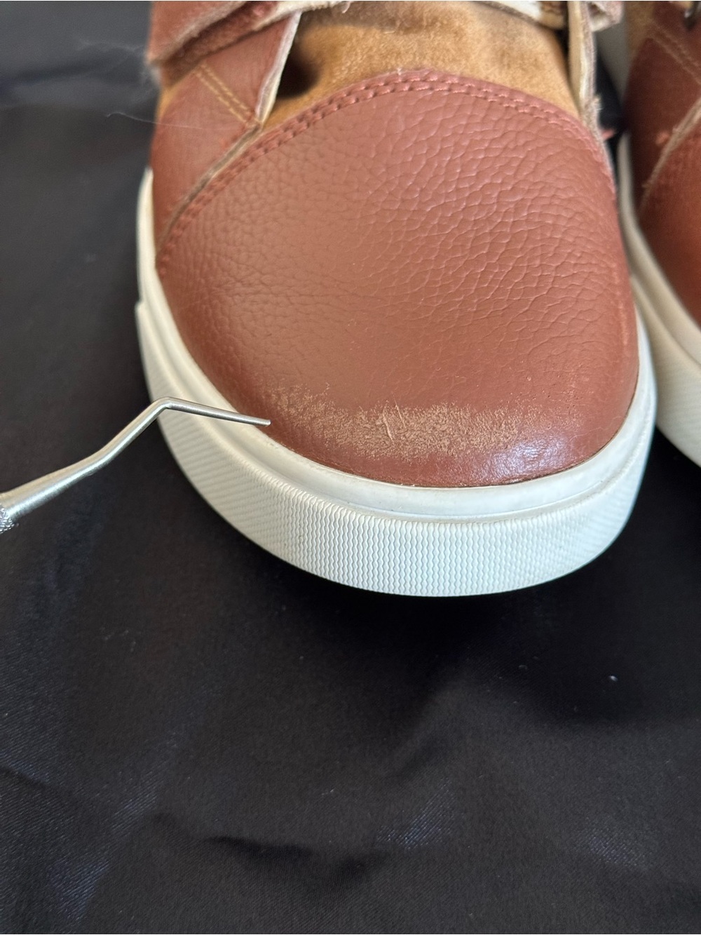 UGG Kids Rennon II Brown Leather High Top Sneaker Boots Size 3 - Picture 6 of 11
